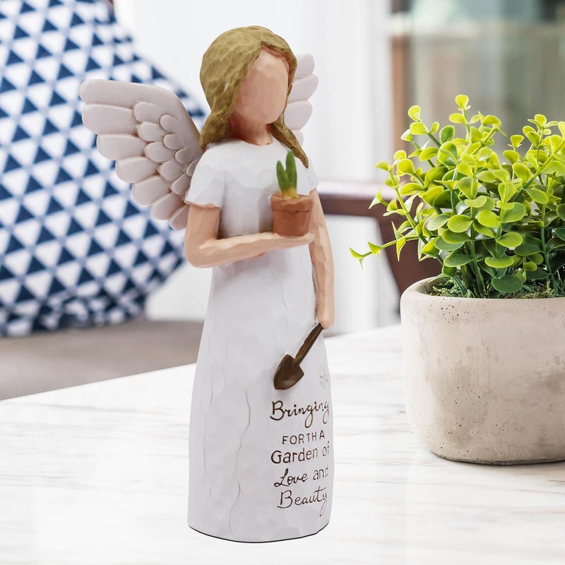 AcowSpt Gardening Gifts for Women, Gift for Gardeners Woman, Garden Gifts Women, Unique Gardening Gift, Garden Angel, Sculpted Hand-Painted Angel Figurine - Image 5